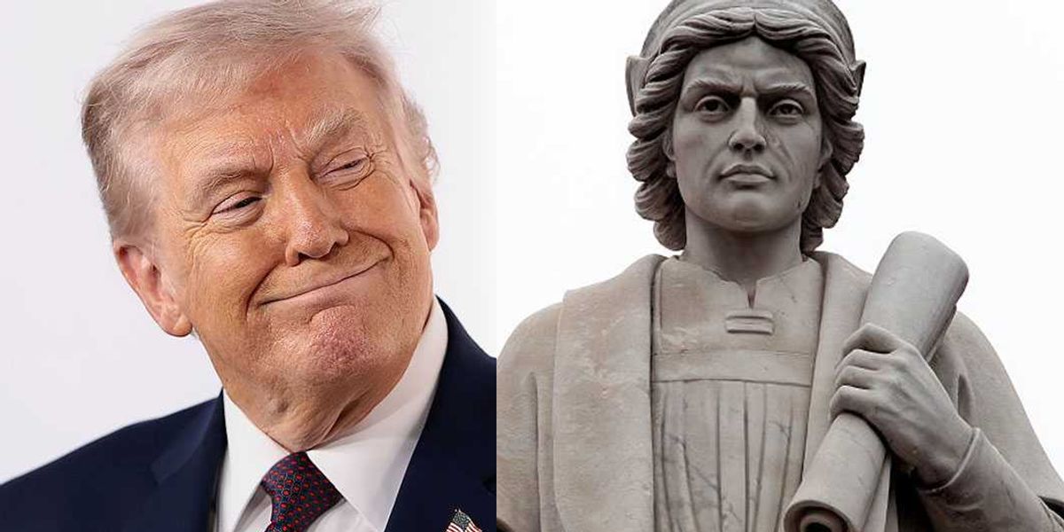 'Thugs do not rule America': Replica of Columbus statue toppled by liberal mob may soon have a home — the White House