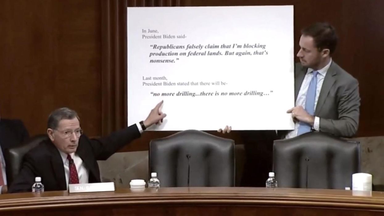 Top official laughs nervously when GOP senator confronts him with Biden's own words on oil and gas: 'Which was the lie?'