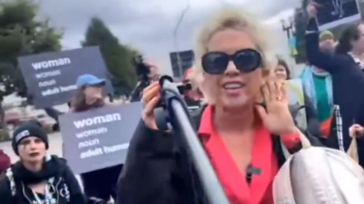 Trans activists chanting 'no hate here' shut down a 'Let Women Speak' rally after viciously assaulting female demonstrators