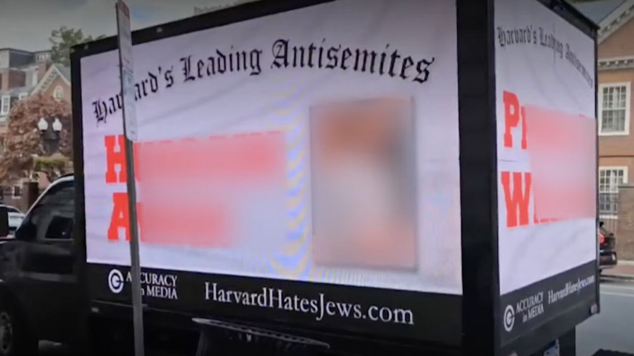 Truck displaying names, faces of 'Harvard's Leading Antisemites' drives around Ivy League campus after student groups blame Israel for Hamas attack