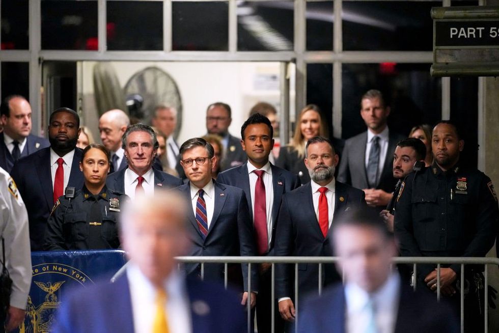 Trump allies pack courtroom, denounce Bragg’s show trial circus