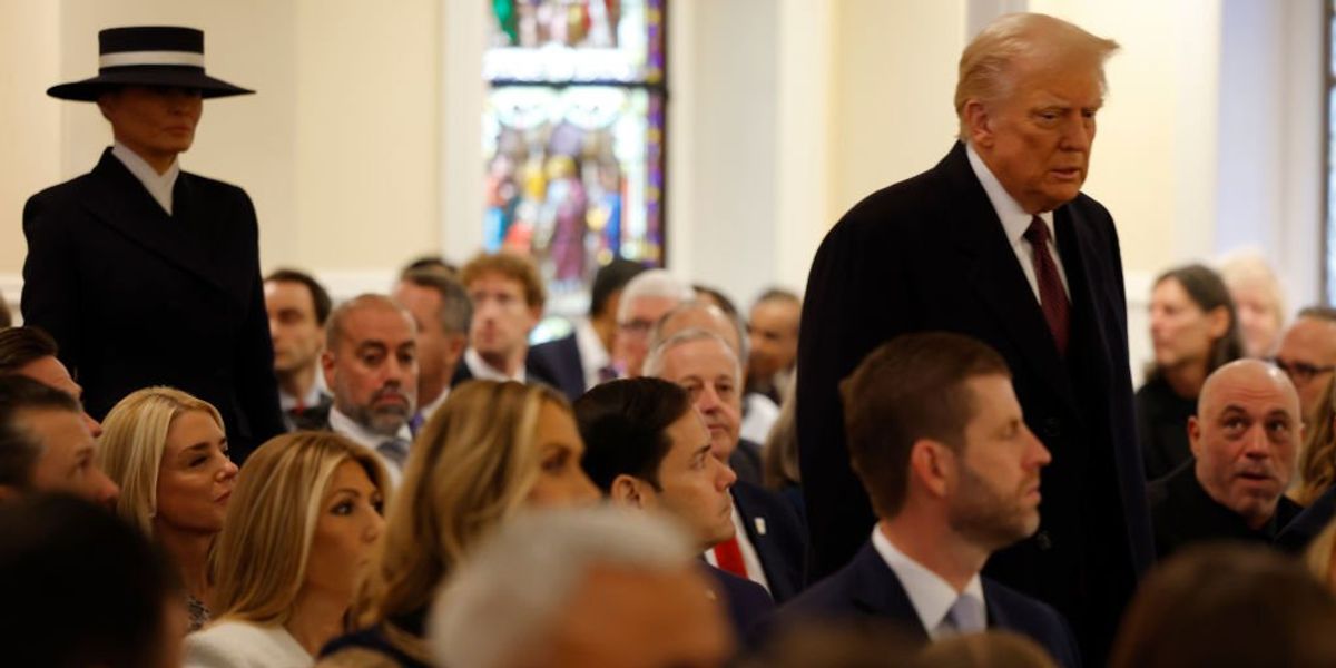 Trump attends Inauguration Day service with family, Joe Rogan ...