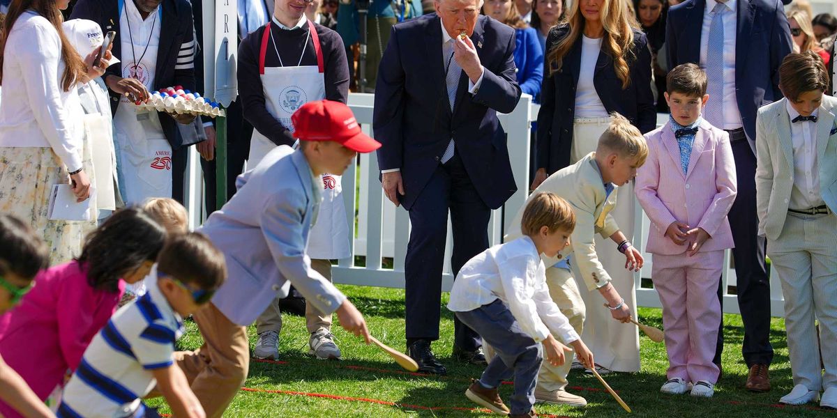 Trump cracks everyone up at the White House Easter Egg Roll. Here are his 4 funniest moments.