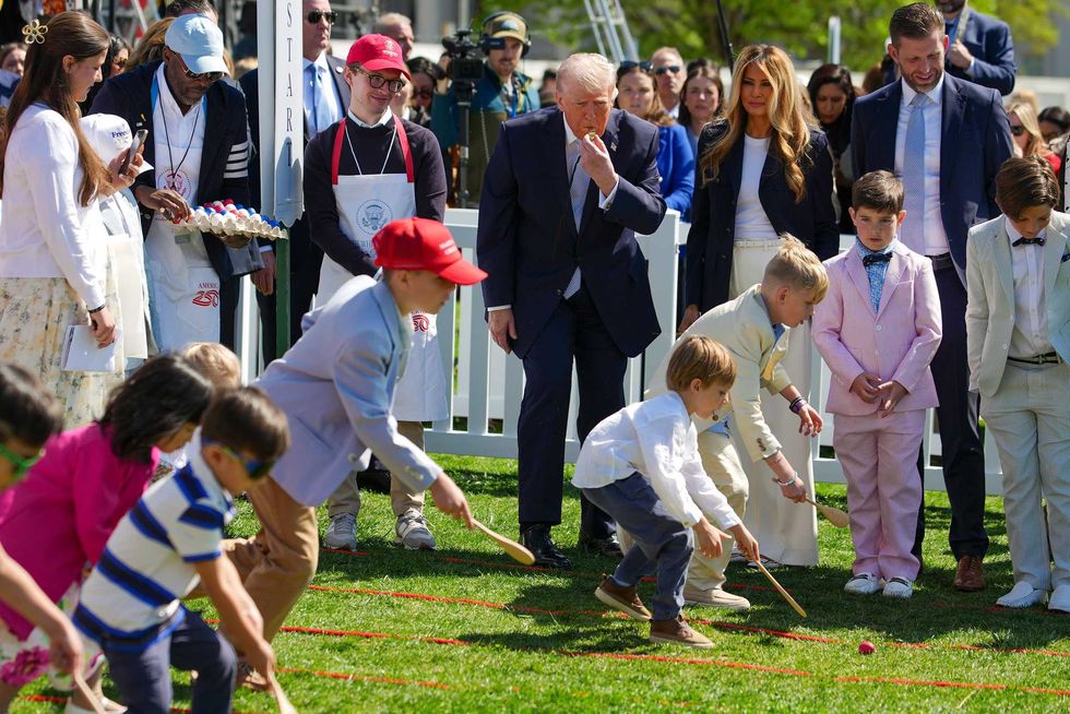 Trump cracks everyone up at the White House Easter Egg Roll. Here are his 4 funniest moments.