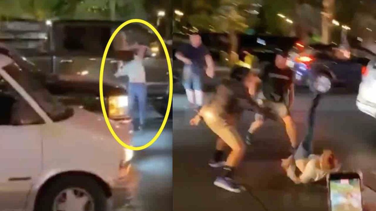 Trump hater — apparently a female — attacks truck during Vegas road rally for president. Then the Trump hater pays for it — bigly.