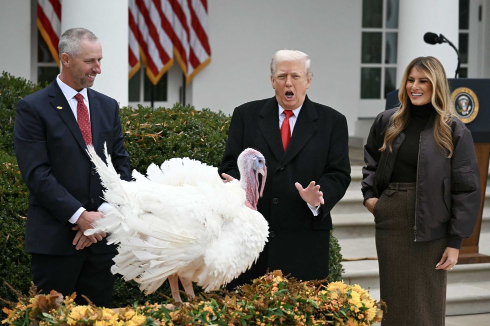 Trump taunts political opponents as turkey pardon goes off script: 'He's a fat slob'