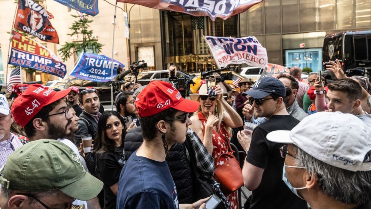 Trump voters demonstrate peacefully while anti-Israel protesters rage