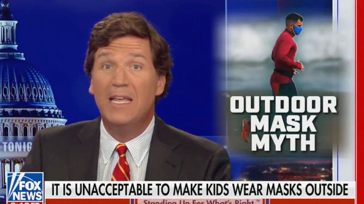 Tucker Carlson faces backlash after he urges viewers to call child protective services on parents who make their kids wear masks outside