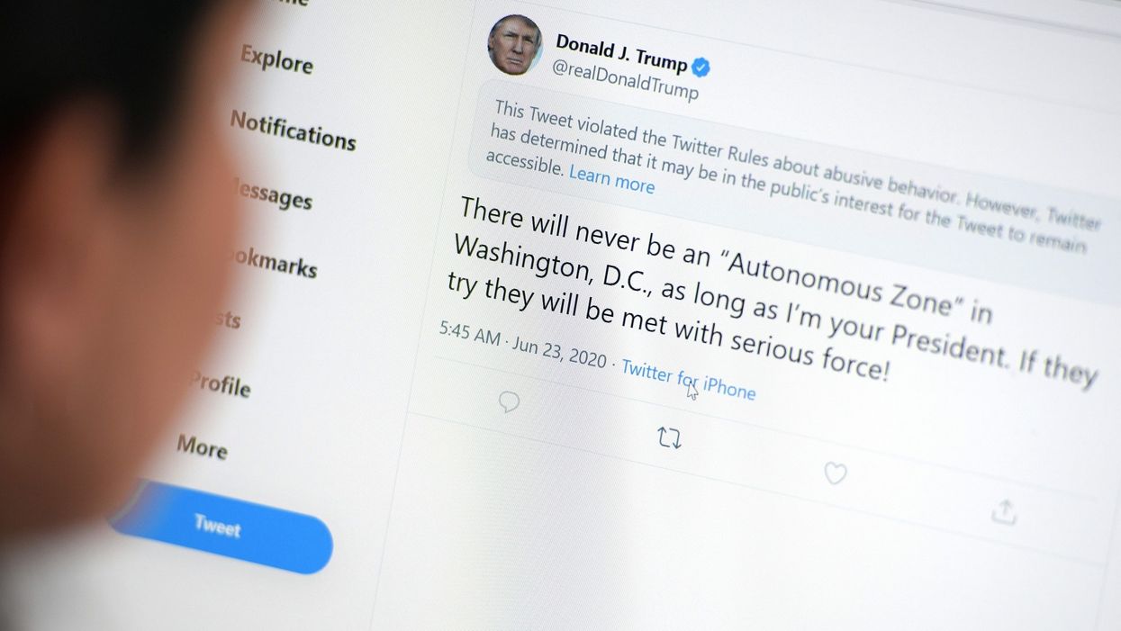 Twitter slaps label on another Trump tweet, after he issues warning against DC 'autonomous zone'