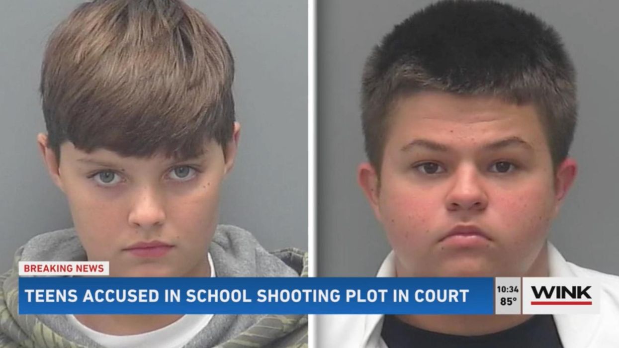Two Florida boys, ages 13 and 14, arrested after allegedly plotting Columbine-style shooting attack; amassed guns, ammunition, and knives