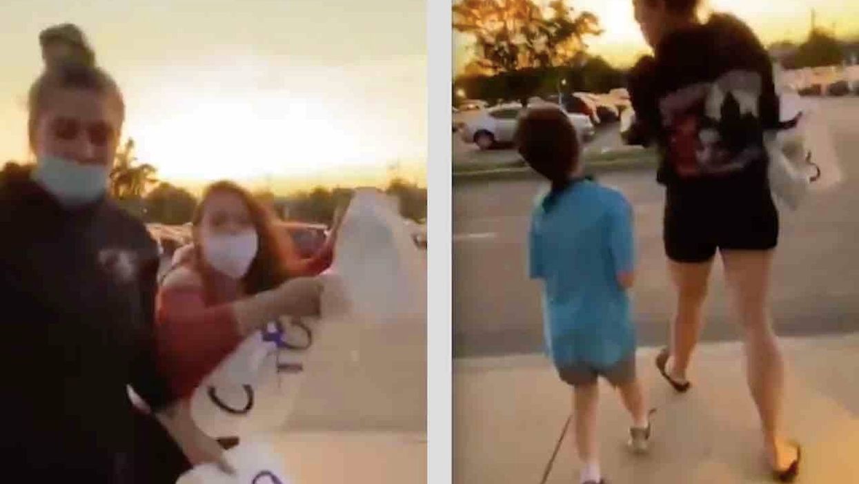 Two leftist women caught on video ripping up pro-Trump signs, stealing MAGA hat while 7-year-old cries indicted on hate crime charges