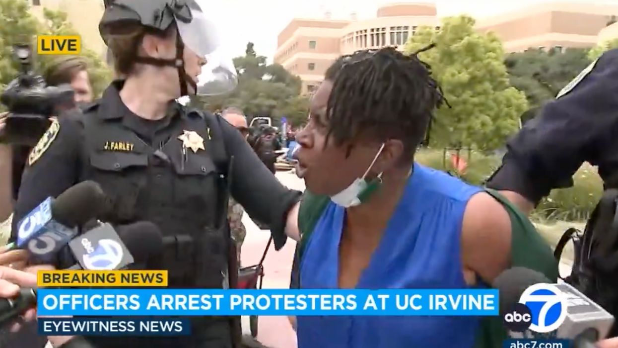 UC Irvine professor goes on unhinged rant after arrest at encampment