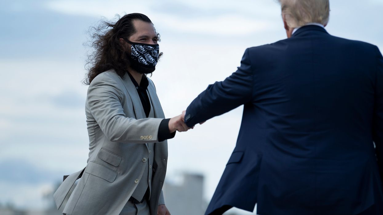 UFC fighter Jorge Masvidal says he may start attending conservative rallies 'to keep the peace' after seeing left-wing violence