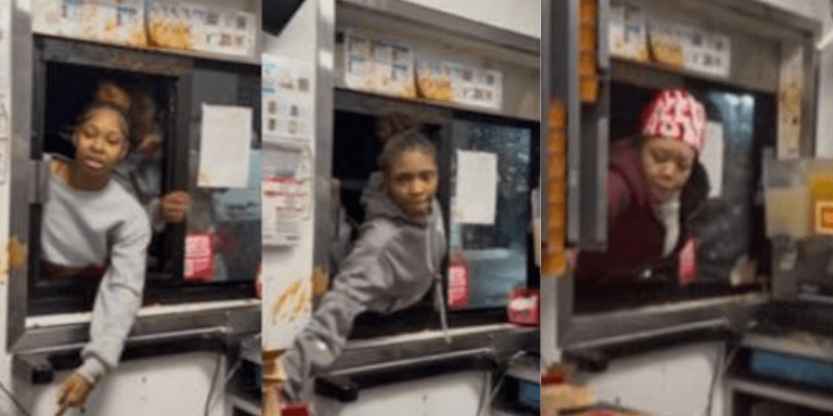 Unhinged females caught on video going absolutely ballistic at Wendy's drive-thru window as employees take cover