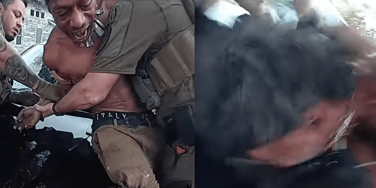 Unhinged man bites police dog while resisting arrest; cops say man became disruptive amid operation he wasn't even part of