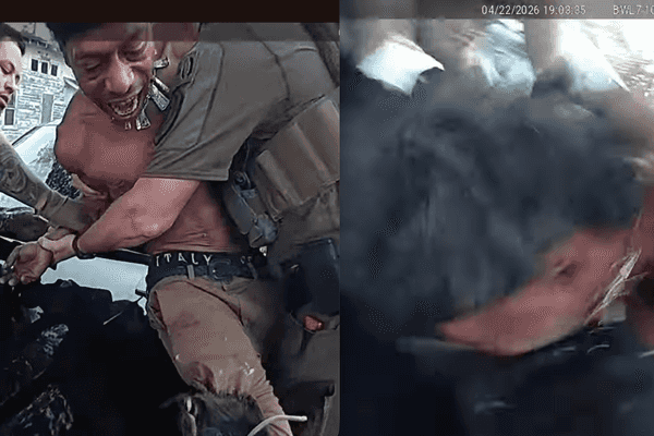 Unhinged man bites police dog while resisting arrest; cops say man became disruptive amid operation he wasn't even part of