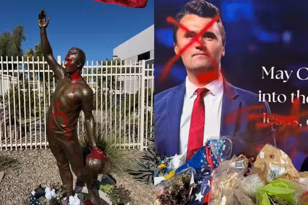 Vandals leave 'diabolical' message on Charlie Kirk statue — only days after it was unveiled