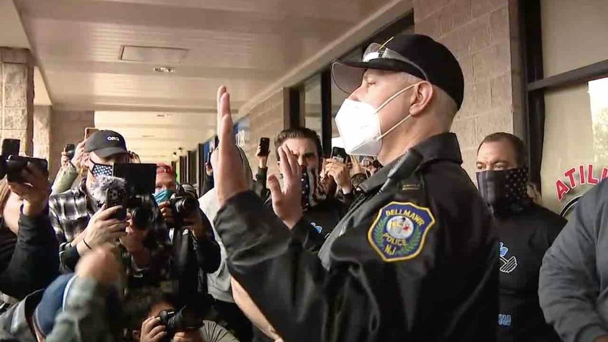Victorious cheering as cop tells crowd at NJ gym it's violating executive order — but adds, 'Have a good day' and walks off