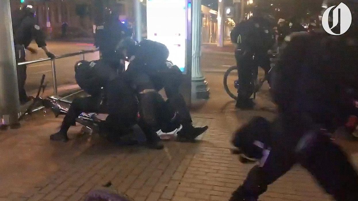 VIDEO: All hell breaks loose as Portland demonstrator attacks police officer