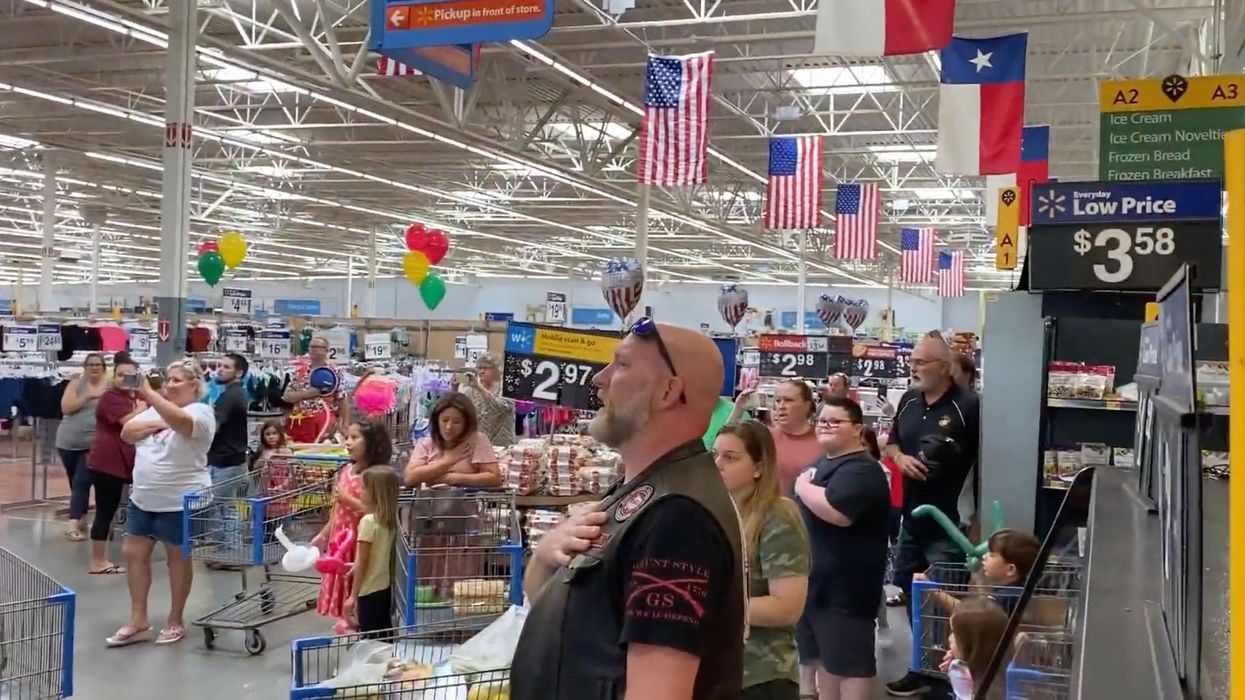Video captures patriotic moment Walmart shoppers began singing 'Star-Spangled Banner'