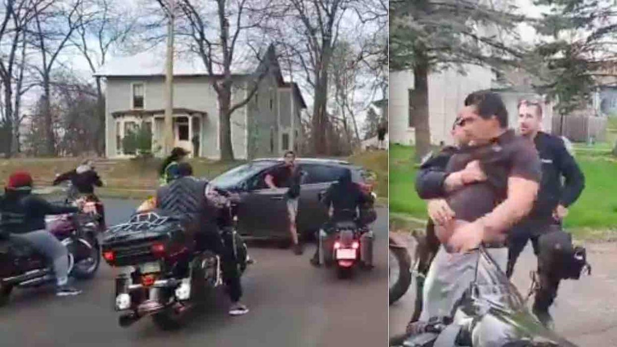 VIDEO: Driver trying to get home comes face to face with bikers in BLM march. No one moves out of the way — then things turn ugly.