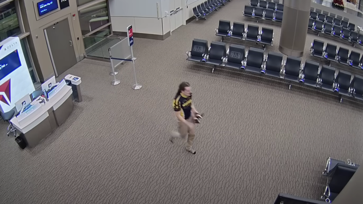 Video footage reveals disturbed man's final moments before being found dead inside the engine of a Delta aircraft