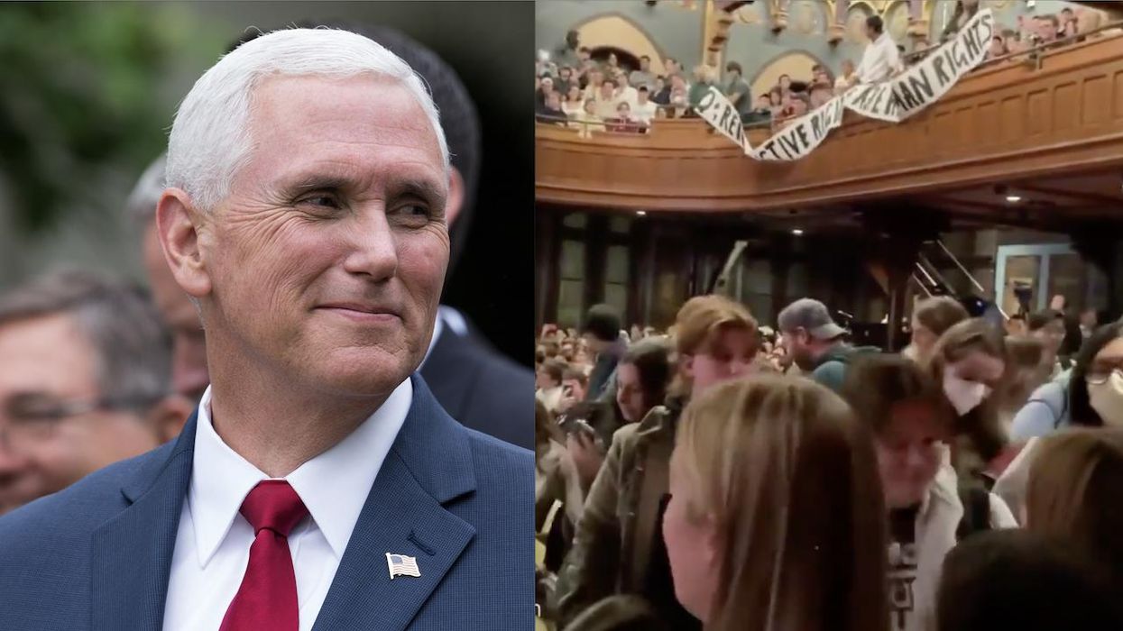 Video: Former VP Mike Pence expertly trolls left-wing Georgetown students protesting his speech — and non-woke students love it