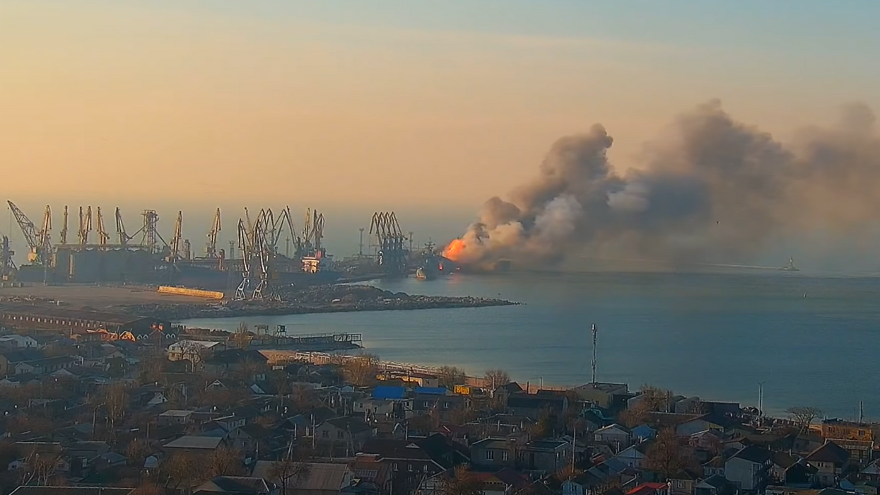 Video: Huge fireball erupts after Russian tank-landing ship explodes; Ukrainian navy says vessel was 'destroyed'
