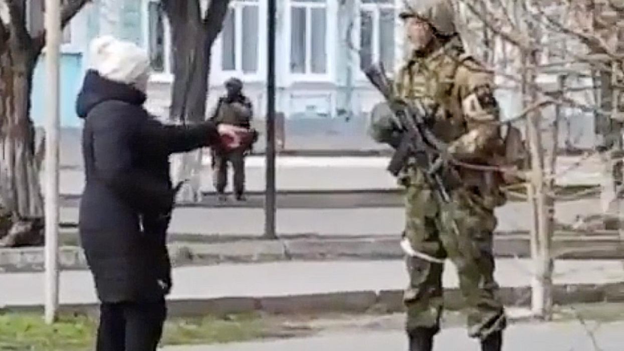 Video of Ukrainian woman confronting Russian soldier goes viral: Put sunflower seeds in your pocket 'so at least [flowers] will grow' when you're killed