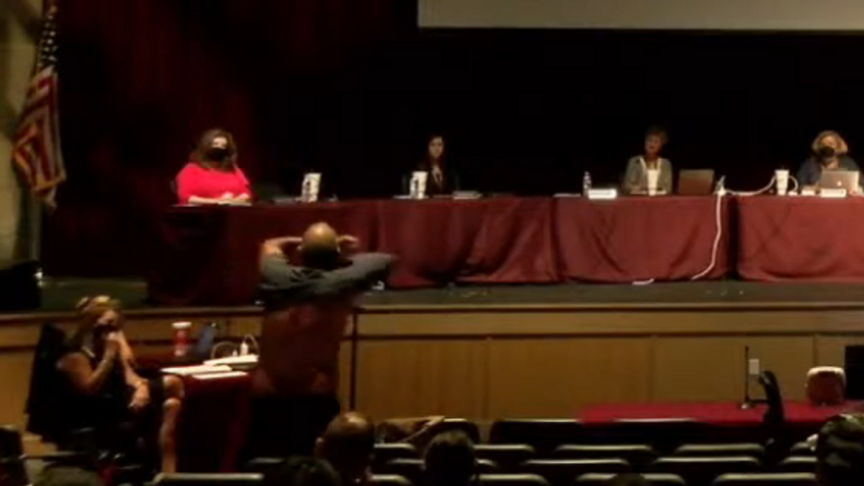 VIDEO: Parent strips down to underwear during school board meeting to argue masks should be required in schools