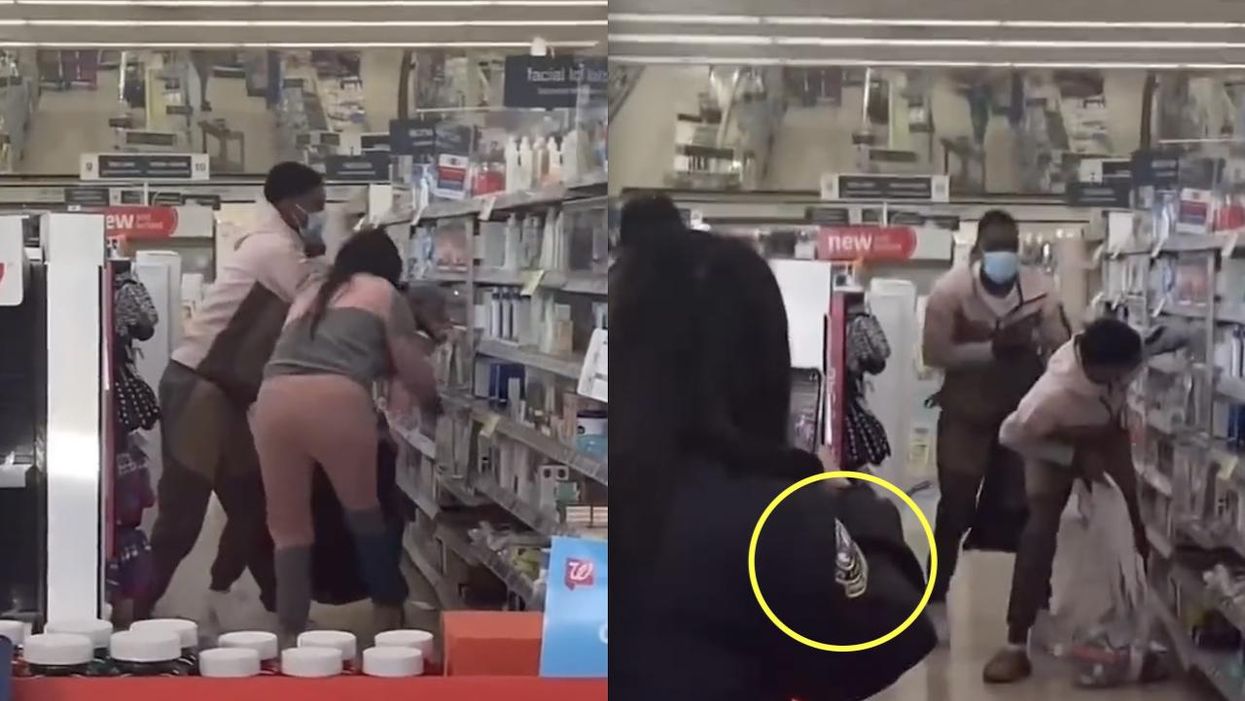 Video: Shoplifters brazenly steal items off shelves at Walgreens in broad daylight as uniformed security guard just watches