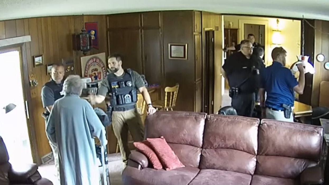 Video shows 98-year-old Kansas newspaper owner giving cops hell for 'Hitler tactics' during raid, just hours before her death