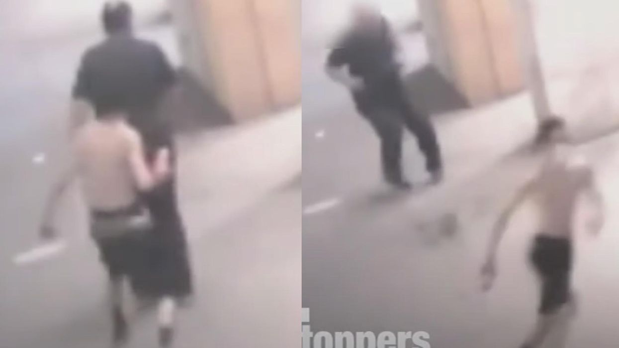 Video shows random liquid attack that left man with severe burns. NYPD says attacker was a homeless man.