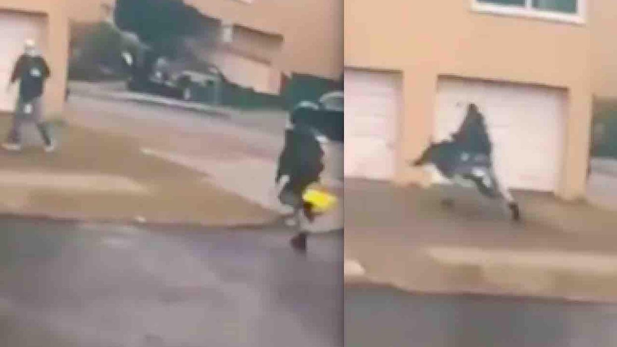 VIDEO: Thug sprints across street, slams into 84-year-old man, flattens him on driveway. Victim later dies.