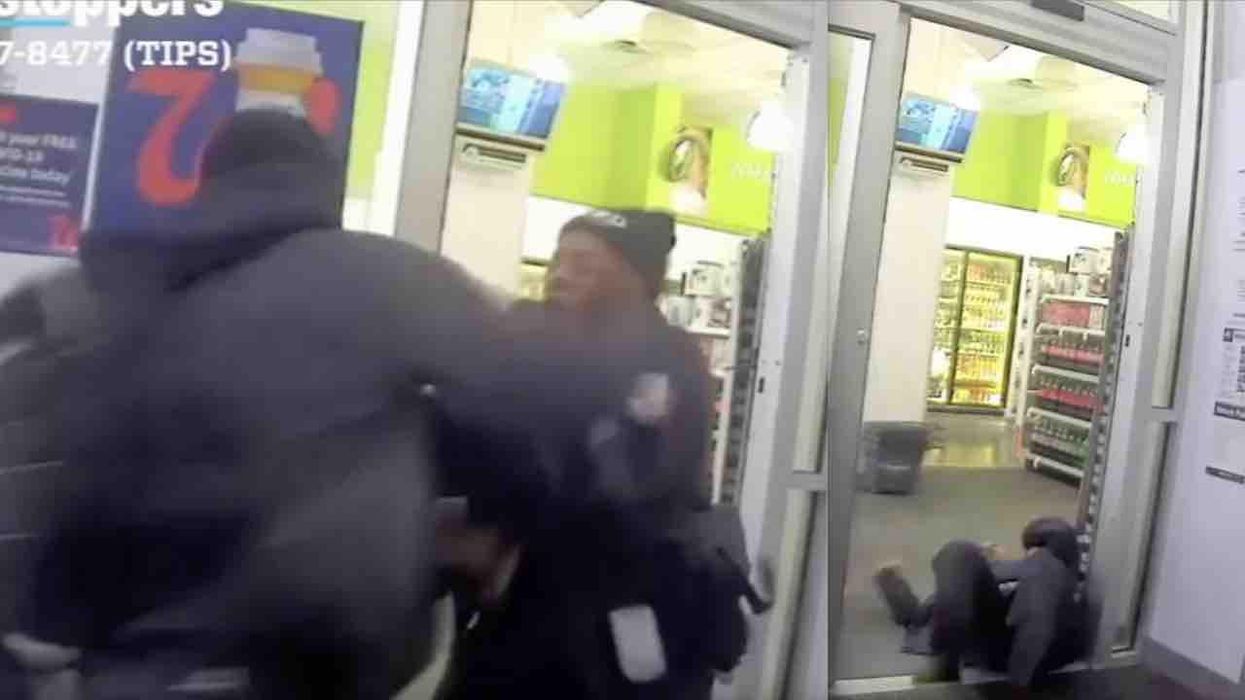 VIDEO: Thug takes swing at cop's face, knocks her flat on her back amid suspected shoplifting; bone in officer's face broken