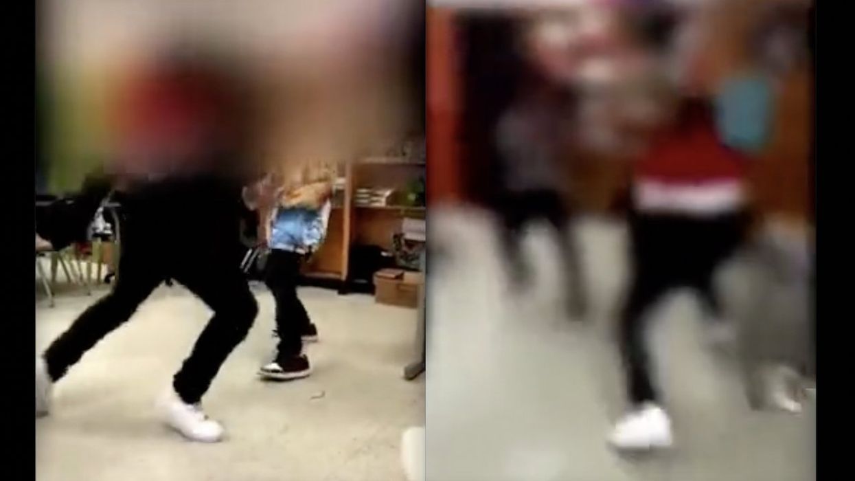 Videos of middle schoolers fighting in class while teacher is present spur outrage. She responds, 'What do you want me to do? ... Those kids are bigger than me.'