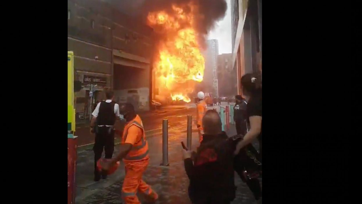 Videos show explosion rocks London, prompts massive fire
