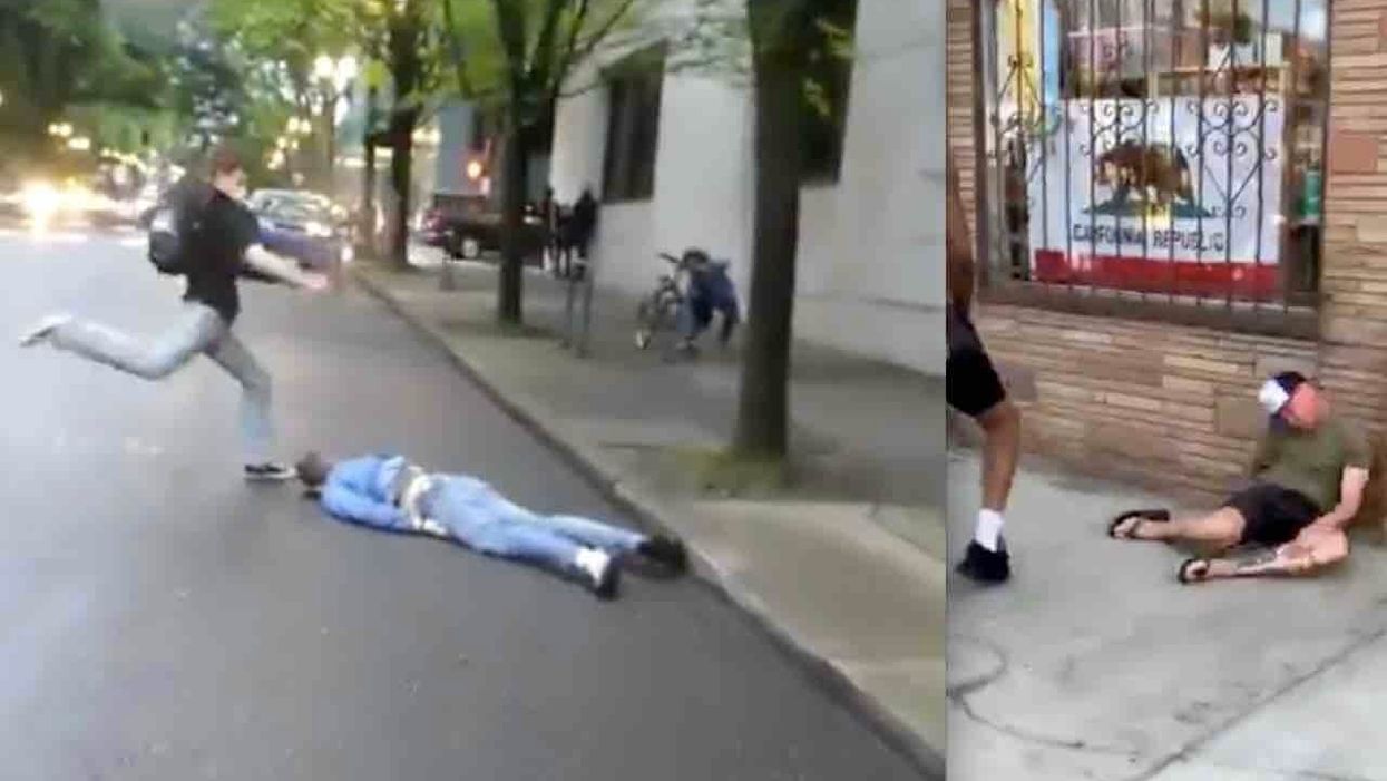 Videos show violent protesters ganging up on and knocking out lone victims in streets