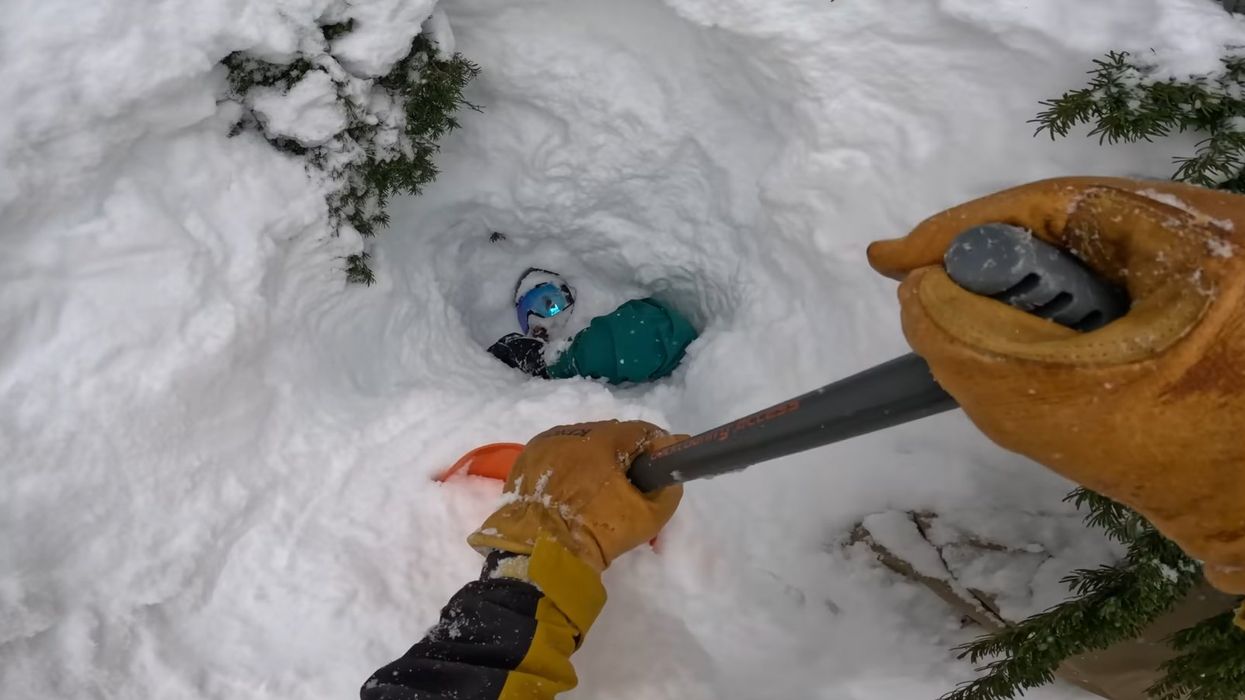 Viral video shows heroic rescue of snowboarder buried alive