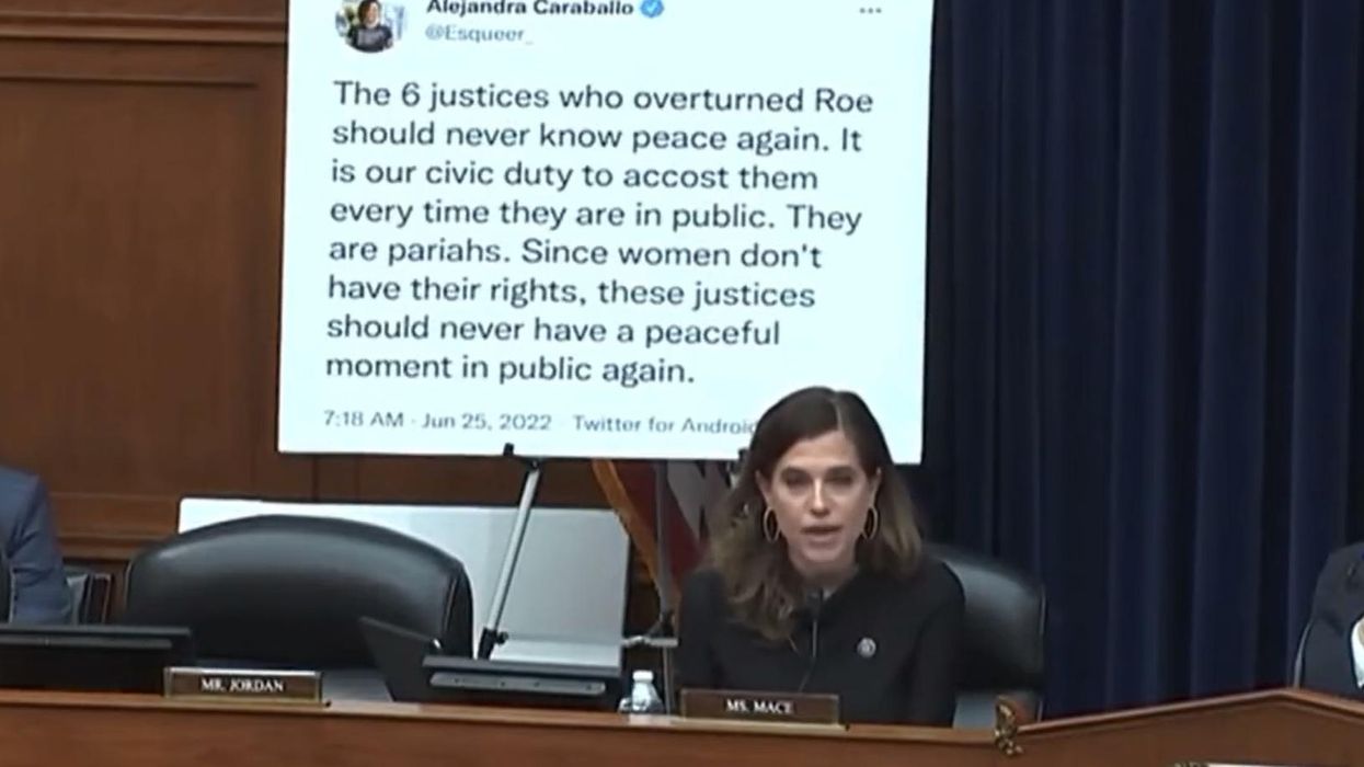 Watch: Rep. Nancy Mace outs transsexual extremist as a hypocrite who said SCOTUS justices 'should never have a peaceful moment in public again'