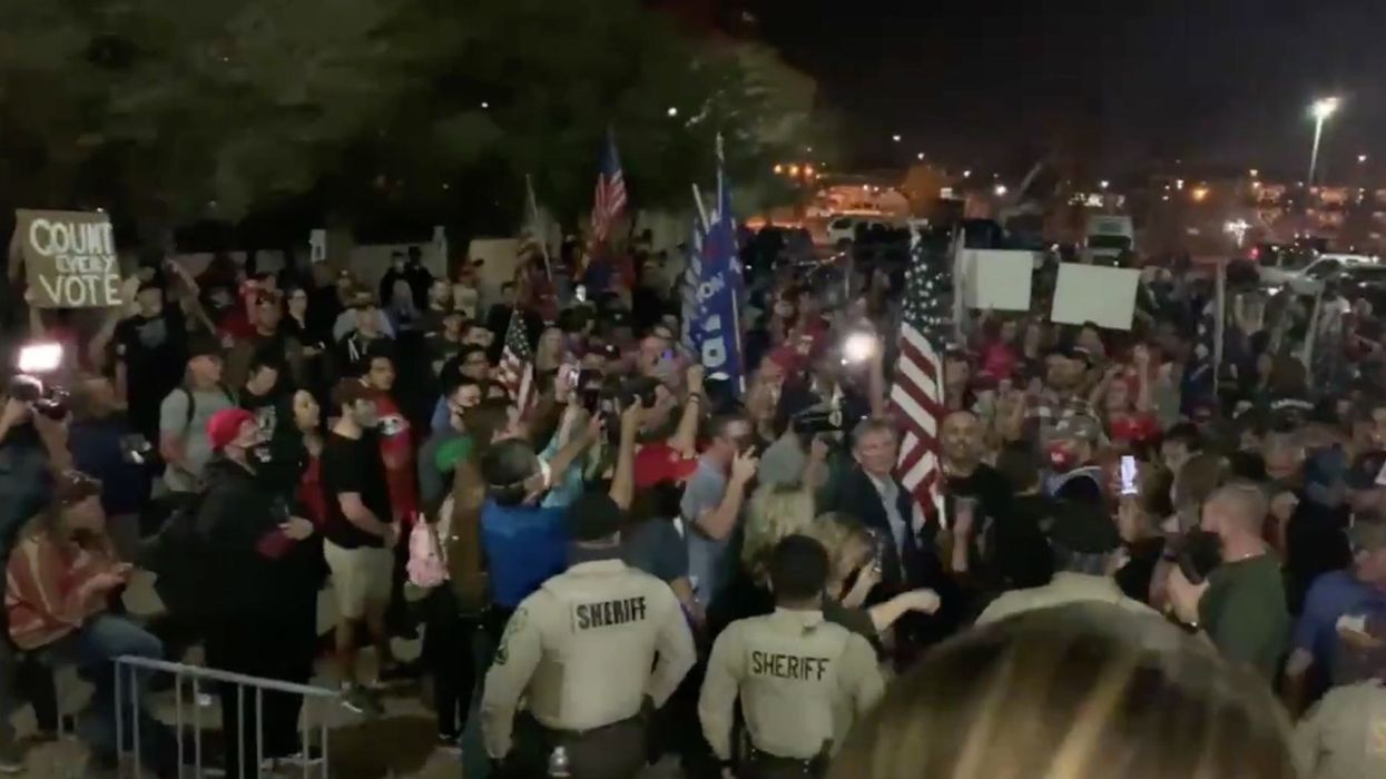 Without evidence, CNN reports that Trump-backing protesters are a threat to vote counters in Arizona, noting that it's 'an open-carry state'