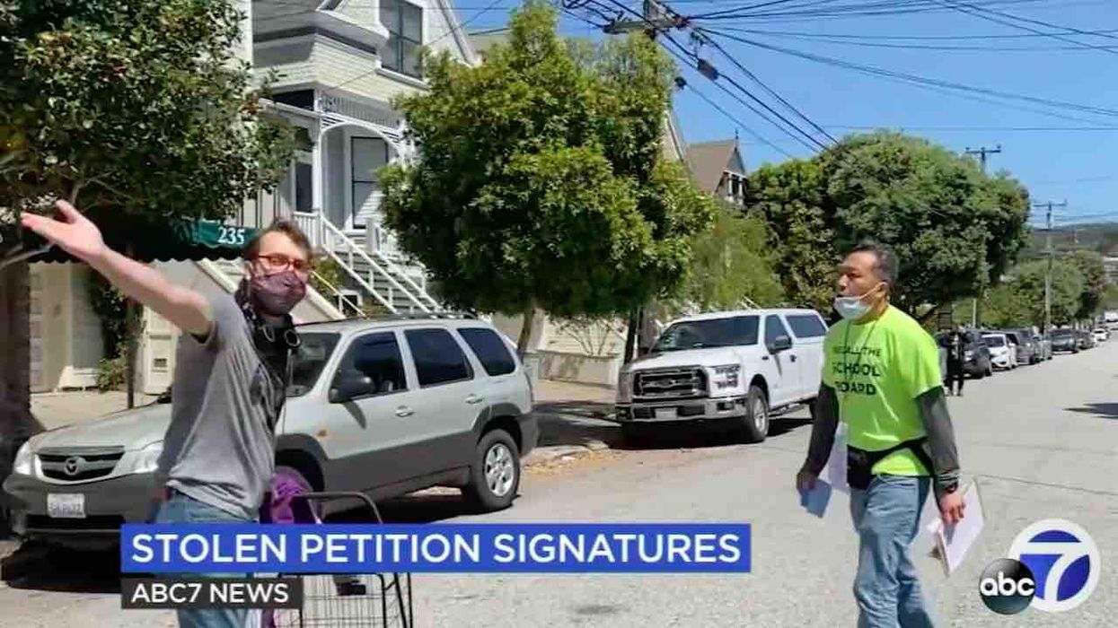 Woke culture warrior caught red-handed stealing signed petitions aimed at recalling leftist San Francisco school board members