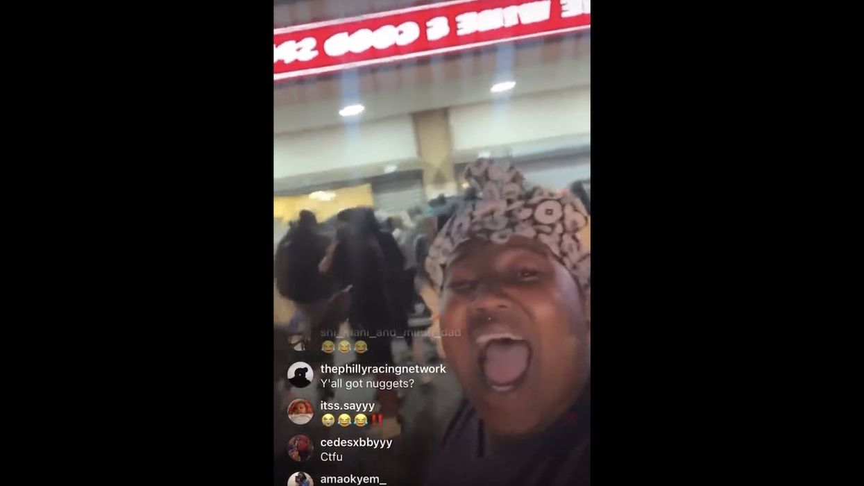 Woman actually yells 'everybody must eat!' as she livestreams looters ransacking Philly liquor store