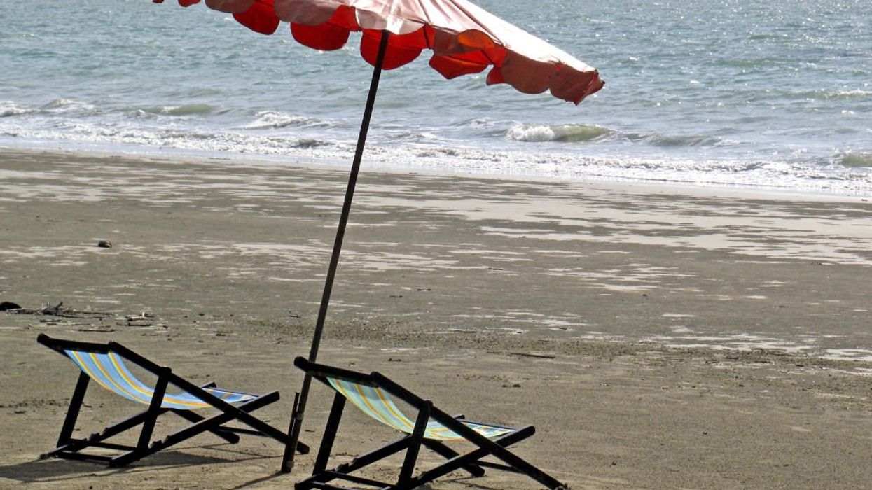 Woman impaled in leg by beach umbrella