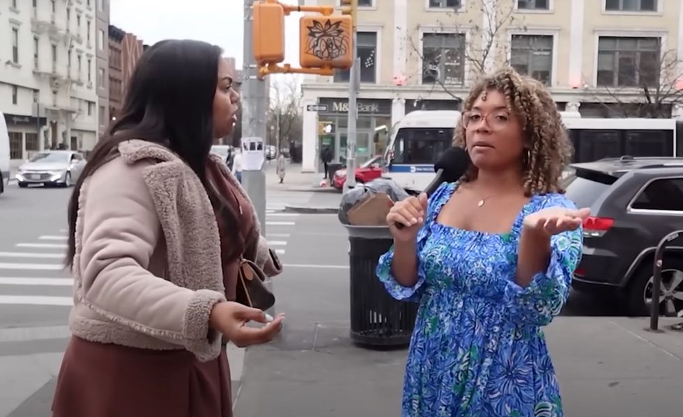 Woman who punched pro-life activist during street interview claims she was antagonized