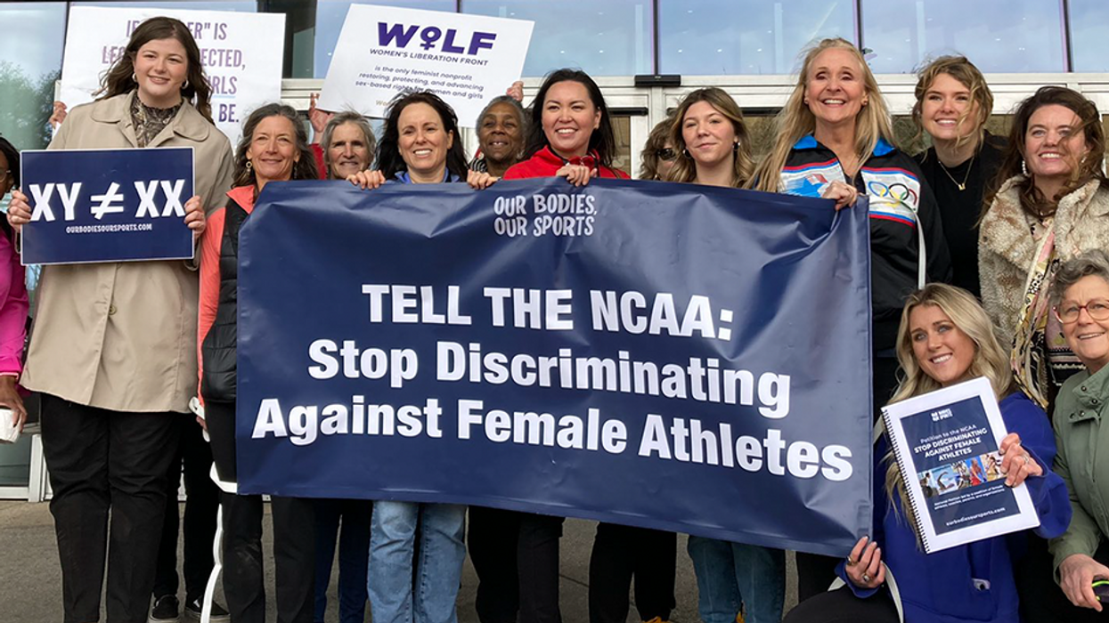 Women protest transgender athlete inclusion at NCAA convention, threaten to sue if changes aren't made