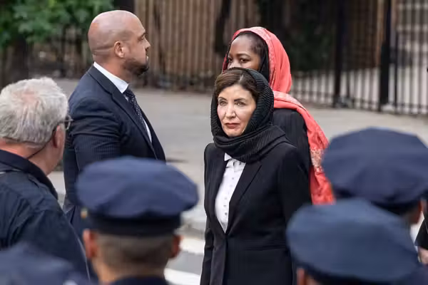 'Working hard to get the Arab Vote': Trump's hijab jab sends Hochul into a rage