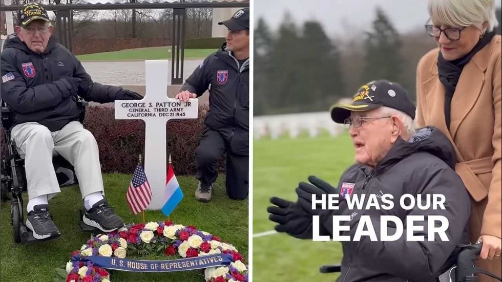 WWII veteran honors Gen. Patton’s legacy with touching gravesite tribute alongside renowned general’s granddaughter