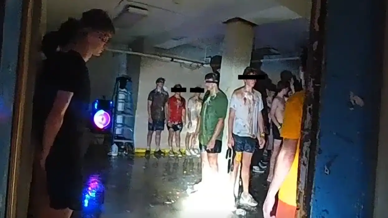 'You got f**kin' nothin': Ketchup-covered, blindfolded frat pledges seen in viral police bodycam video — but no one's talking