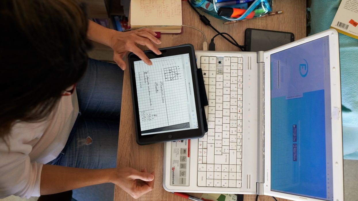 Young woman at computer